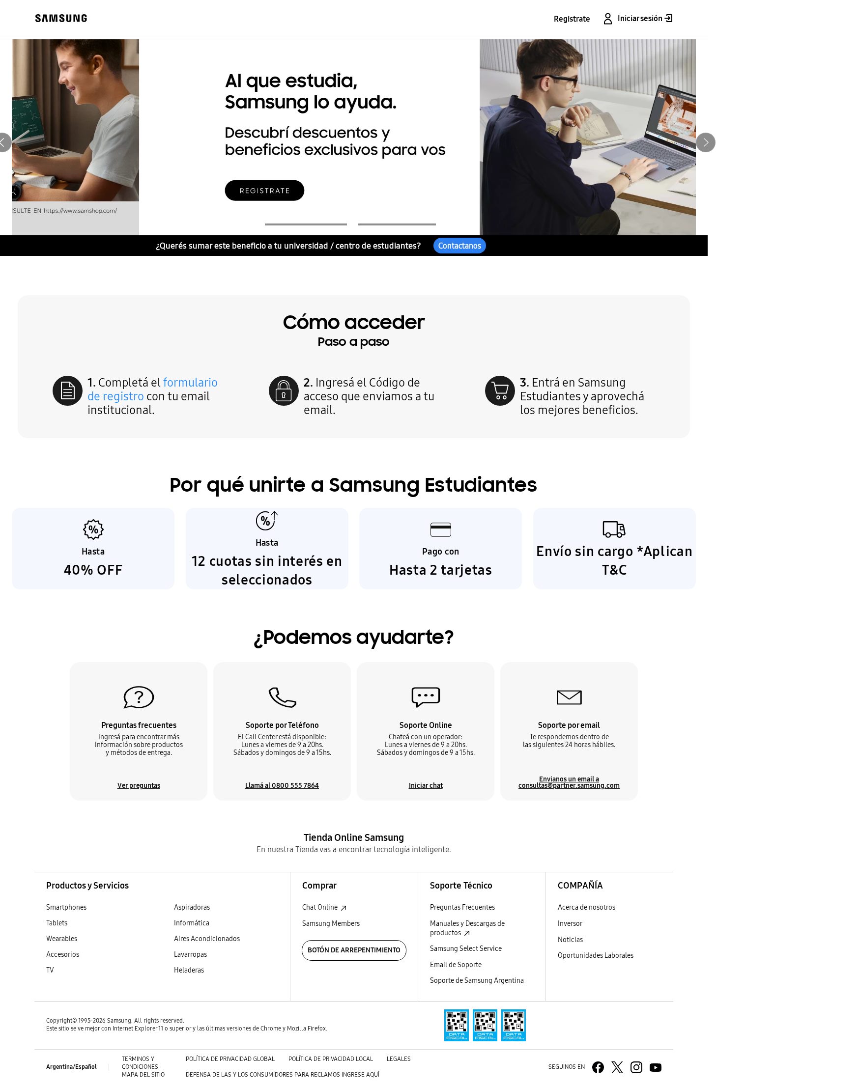 Samsung Estudiantes — captura de tela